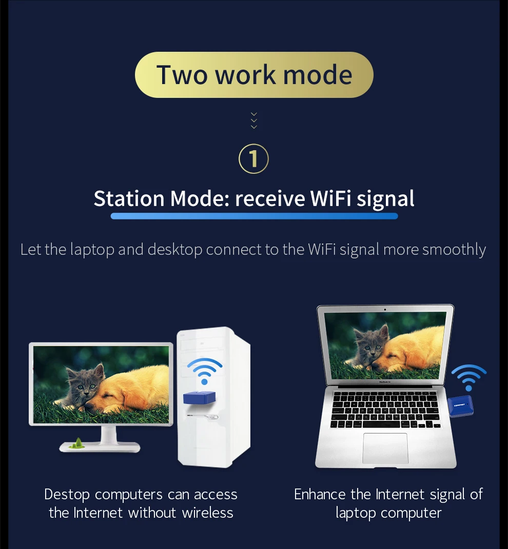 

COMFATS USB Wifi Adapter Wireless Wifi Network Card Bluetooth 4.2 650Mbps RTL8821CU Driver Free Dual Band WIFI Receiver Dongle