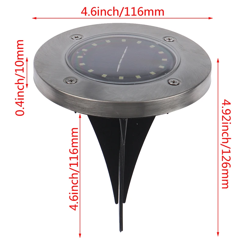 

Solar Garden Light Solar Pathway Lamp Outdoor 16 Led Lawn Lights Garden Decor LED Bulbs Stainless Steel Holiday CCC