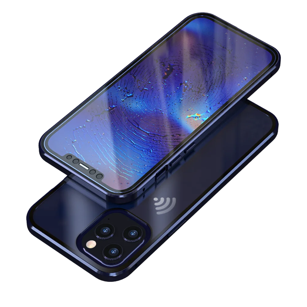 Роскошный 360 металлический 9H закаленное стекло iphone 12 чехол для телефона 12mini 12pro max