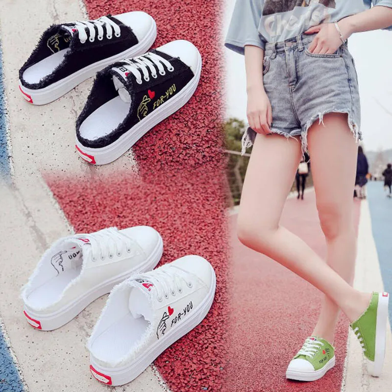 Новинка Лето 2020 дышащая женская обувь повседневная парусиновая на плоской