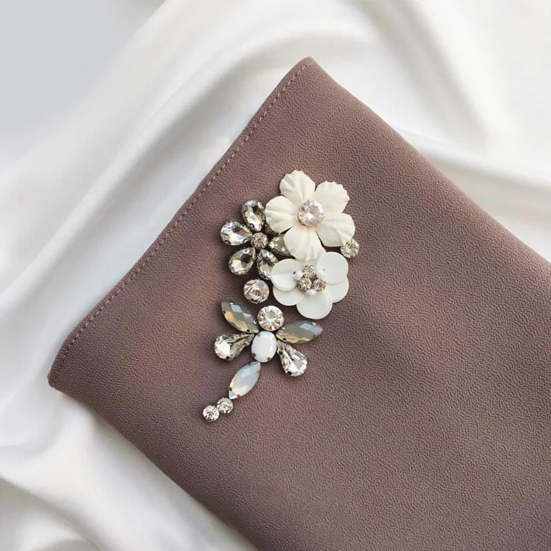 35 Цвета мусульманских Для женщин пузырь шифон хиджаб шарф бриллиантами блеск