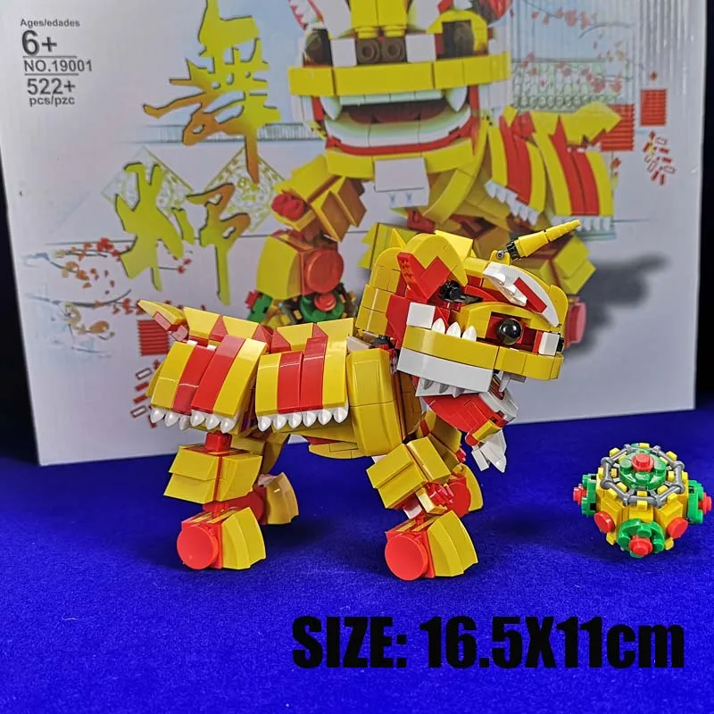 522 шт. Детский конструктор танцевальный Лев|Игрушечные кубики| |