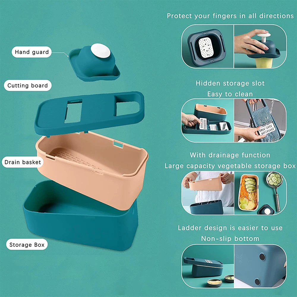 12 шт. овощерезка резак для овощей Терка чипсов мяса лука измельчитель Контейнер