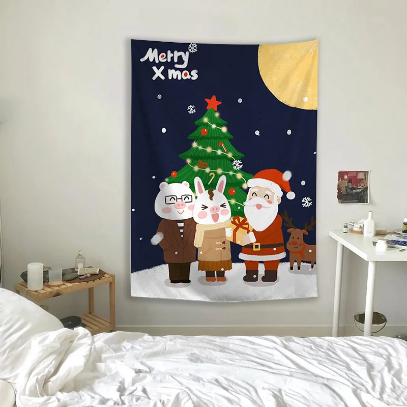 

Christmas Hanging Banner Children Room Dormitory Bedside Bedroom Scene Decorative Hanging Cloth Hanging Cloth Christmas Gift