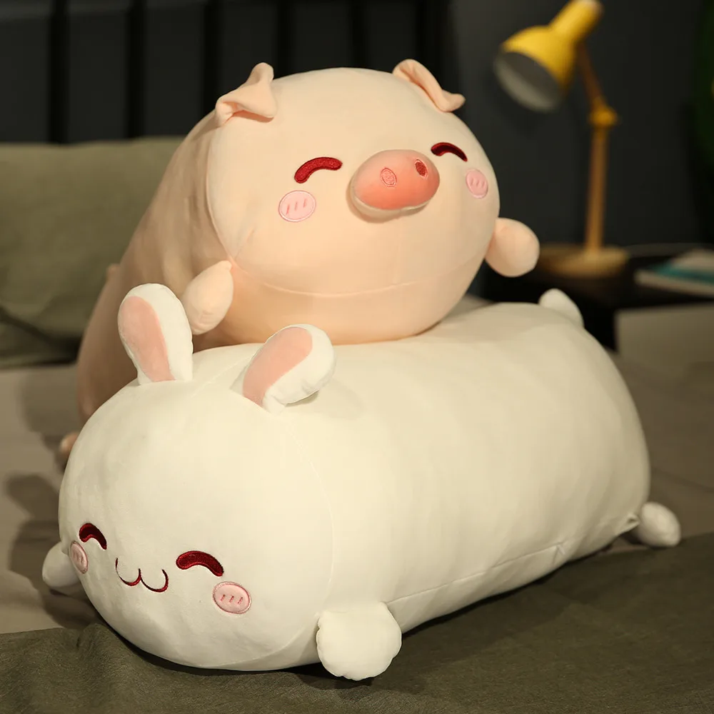 Comprar Conejo, Pato, Oso, Gato, Dinosaurio, Shiba Inu, Almohada Suave De Felpa, Kawaii, Animal De Dibujos Animados, Muñecos De Peluche Largos, Cojín Relajante, Juguetes