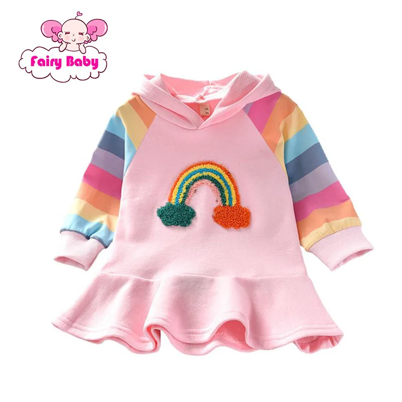 От 1 до 5 лет свитшоты для девочек толстовки с капюшоном маленьких Полосатое