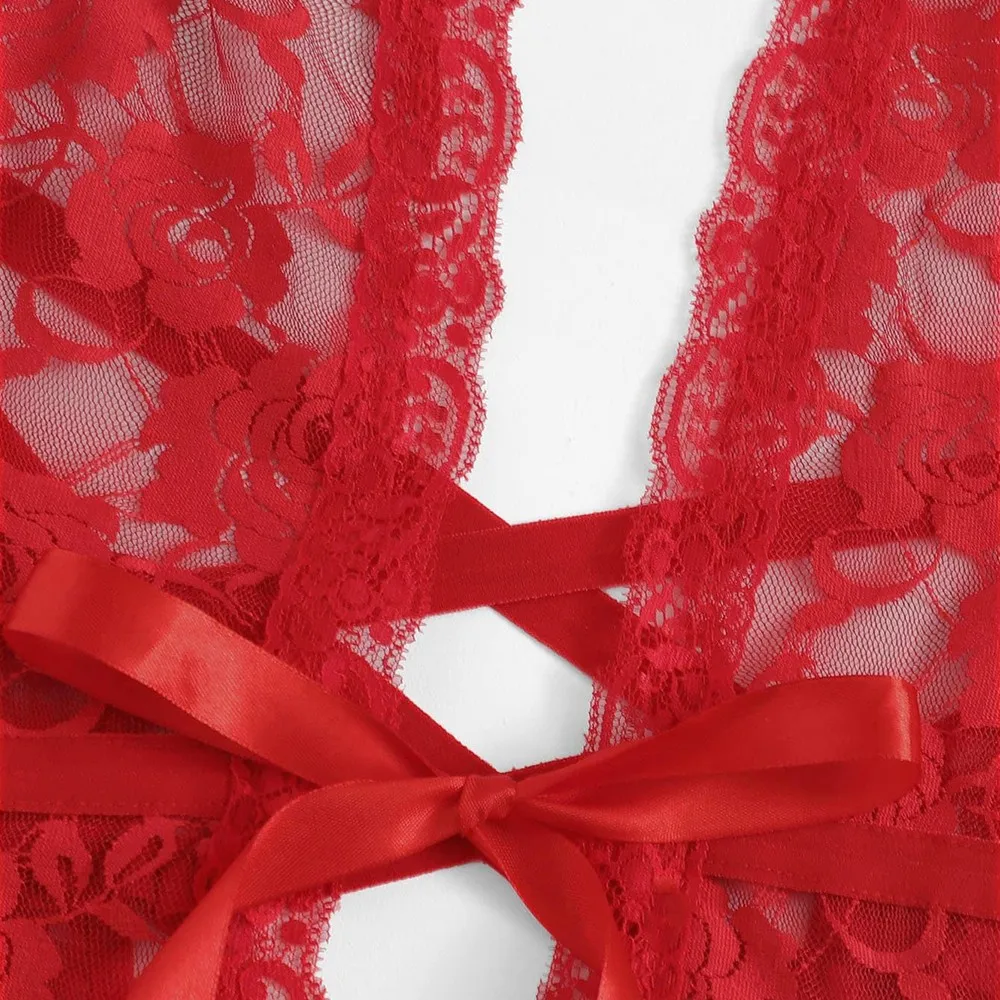 Размера плюс модное женское боди с цветочным кружевом сексуальное нижнее белье