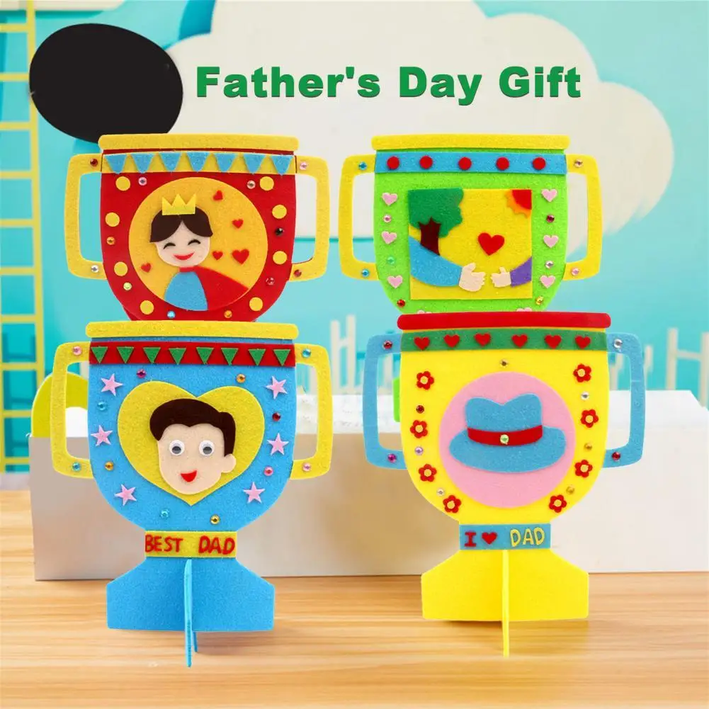 

1 Set DIY Non Woven Dad Trophy Children Handmade Father's Day Gifts Handicrafts Kindergarten Craft Toys Daddy Reward Craft Toys