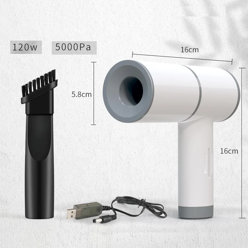 

120W 5000Pa USB Car Wireless Vacuum Cleaner 25Minutes Portable Mini Hand Held for Cars Home Dual Purpose Dust Removal Machine