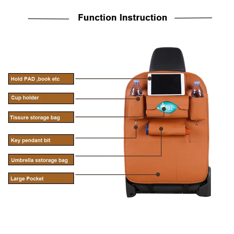 Автокресло сумка для хранения кожа спинка сиденья сумку организатор карманы