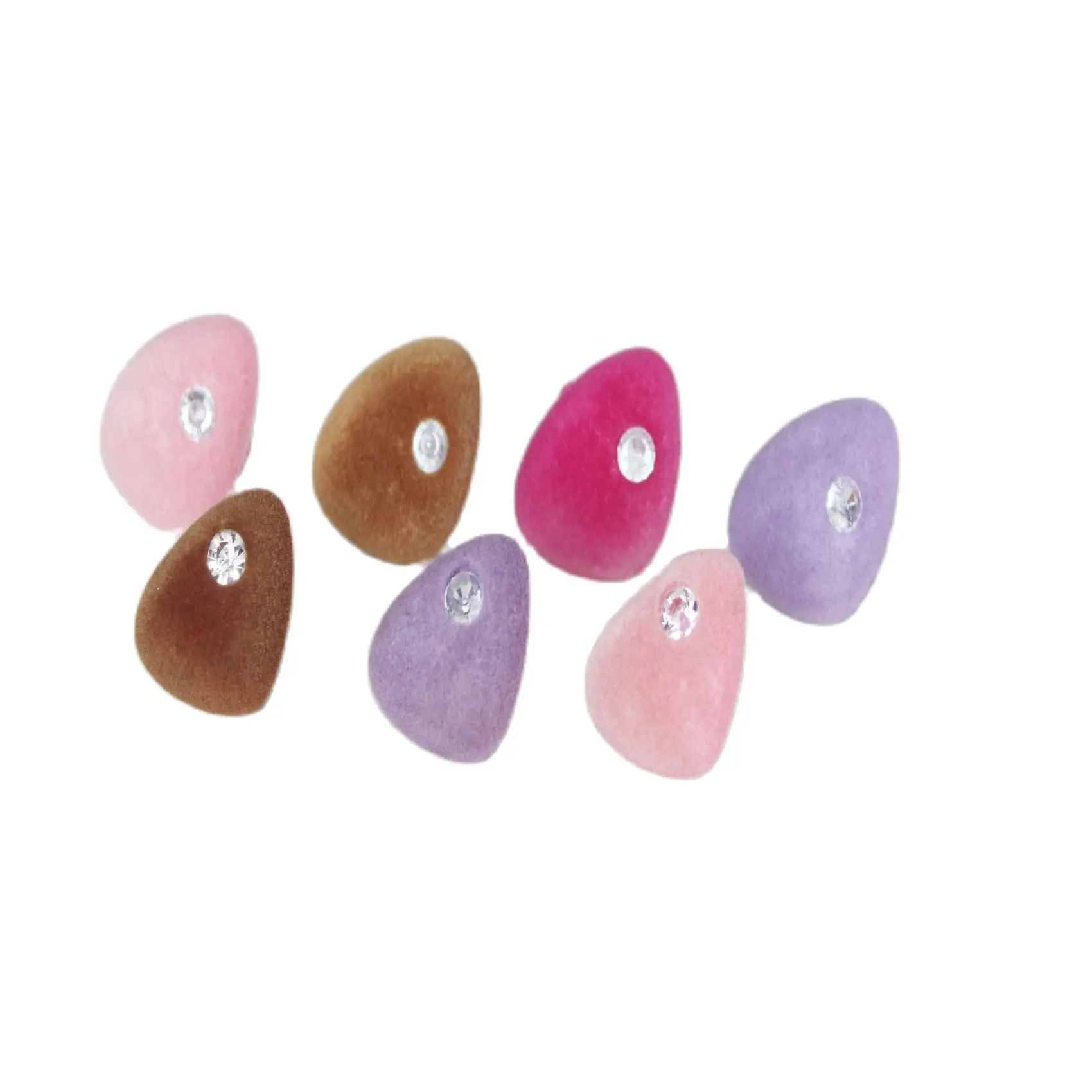 

100pcs 26MM 30MM BROWN PURPLE ROSE RED pink with diamond flocking Triangular safety toy nose & soft washer for diy doll