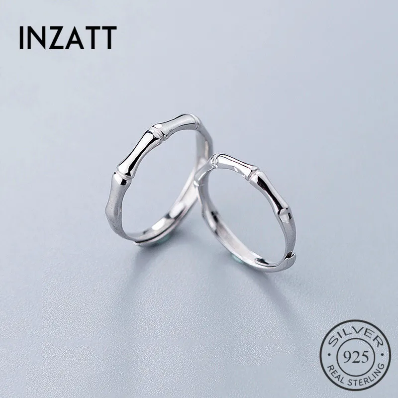 

INZATT Настоящее серебро 925 пробы геометрическое регулируемое кольцо для пары для женщин вечерние Изящные Ювелирные изделия милые минималист...