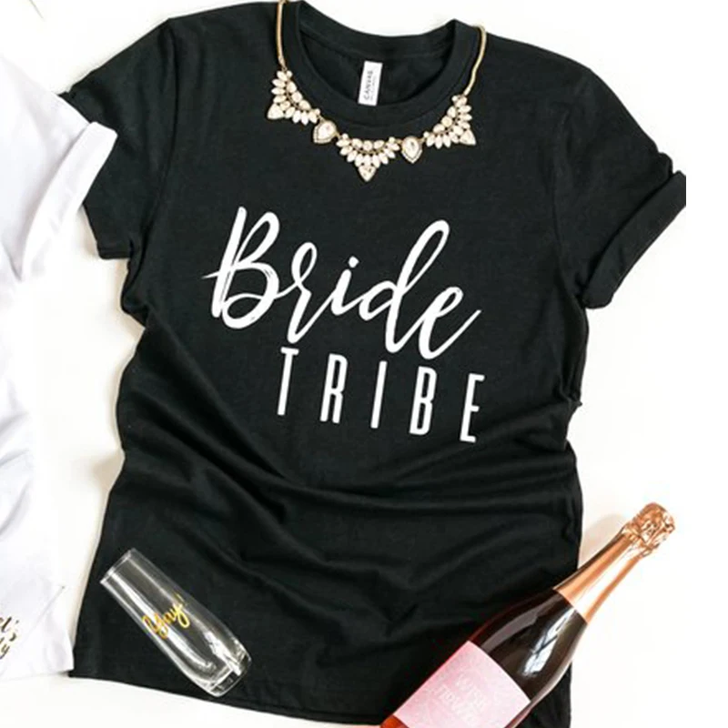 Женские рубашки Bride Tribe футболка для девичника подружки невесты свадебной