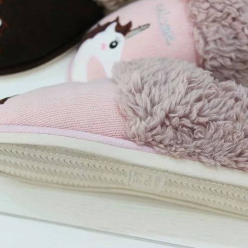 Cute cartoon knitted cotton Plush women's home slippers indoor antiskid couple bag and home cotton shoes man
