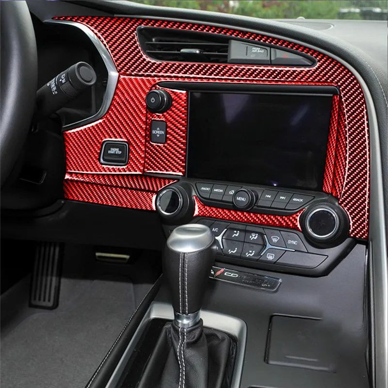 

Для Chevrolet Corvette C7 2014-2019 аксессуары для стайлинга приборной панели автомобиля центральная консоль отделка наклейка углеродное волокно стикер...