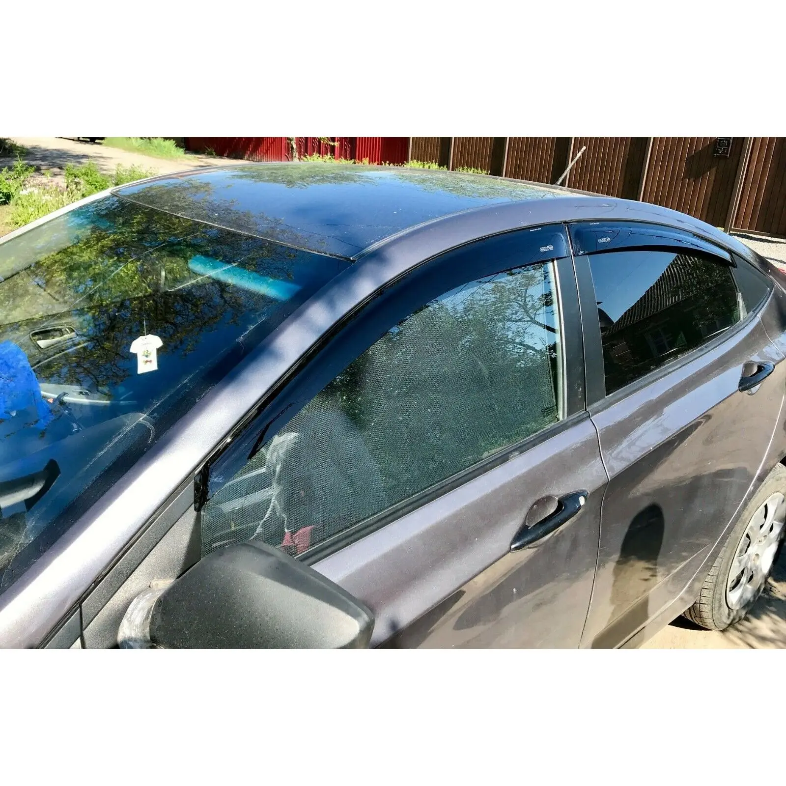 Ветровики для хюндай солярис хендэ 2011-2016 дефлекторы окон дождевики на окна