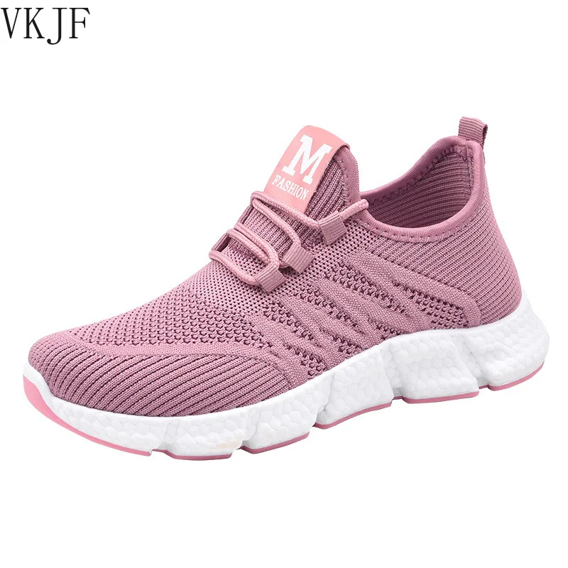 

Spring 2021 Women's Sneakers Breathable Woven Casual Shoes Lace Up Ladies Shoes Woman Female Vulcanized Running Shoes