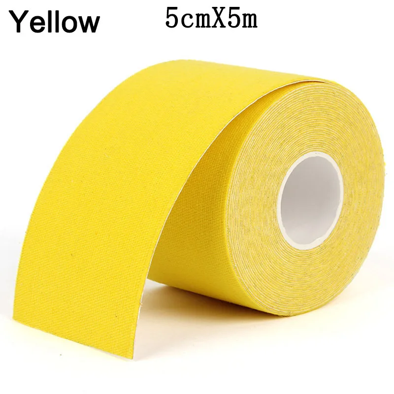 Yellow Медицинский клей, кинезиологическая лента, рулон спандкс, эластопласт, спортивный, ОБВЯЗОЧНЫЙ, фитнес-протектор, водонепроницаемый, спортивный, безопасный, для мышц - Цвет: Yellow