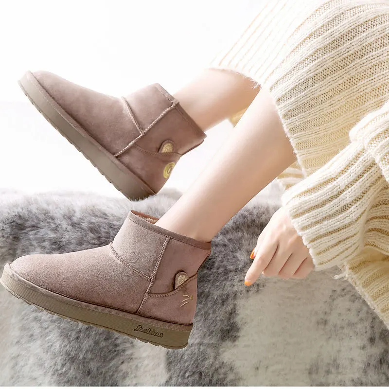 Женские зимние сапоги для снежной погоды уличная теплая обувь с мехом Женская