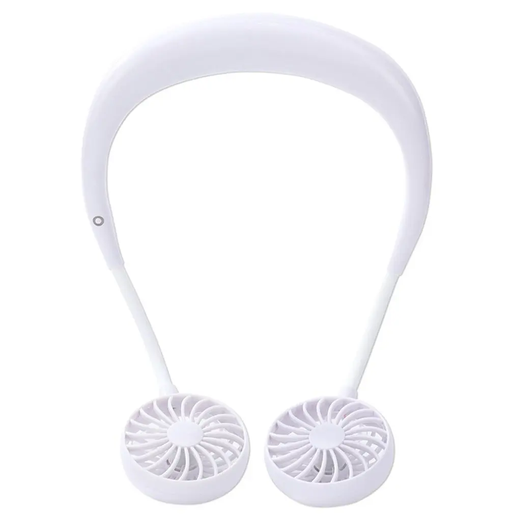 

7-leaf sports wear hanging neck fan Lazy Wear Portable Fan Plastic 360 Degree Rotation Refrigeration Air cooler