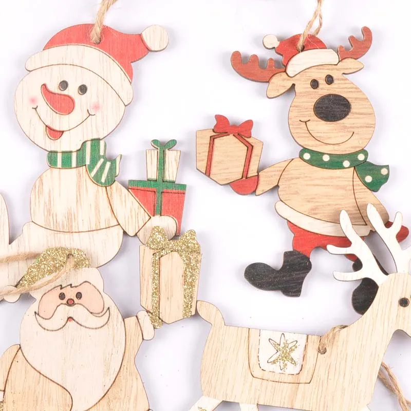 Рождественские деревянные подвесные Подвески с деревянными кристаллами