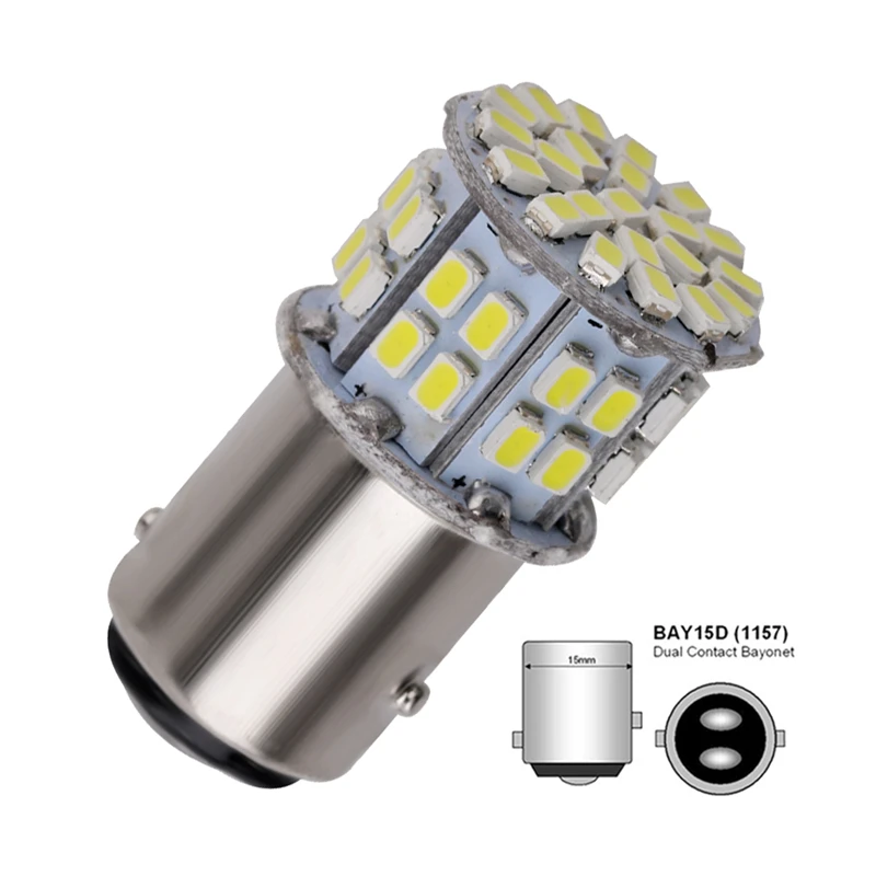 100 шт. Оптовая продажа Детское нижнее белье 1157 50 светодиодный 1156 BA15S BAY15D SMD 1206