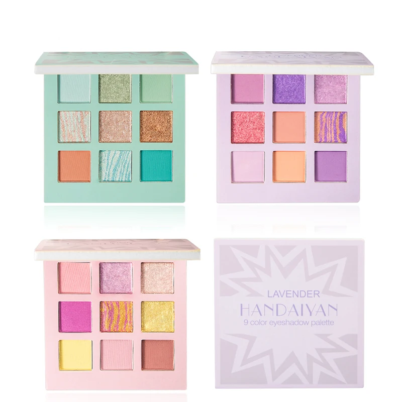 

9 colors lavender pink mint eyeshadow powder glitter makeup powder matte shimmer bright pigmentation eyeshadow palette