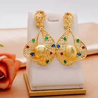 trendy gold color earrings for women geometric crystal drop statement earrings fashion party jewelry gifts