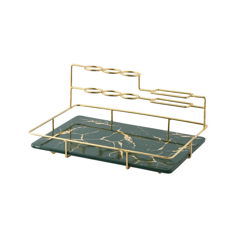 

Мраморная прямоугольная металлическая стойка, держатель для электрической зубной щетки, полка для ванной комнаты, Настольный органайзер д...