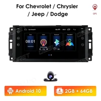 android 10 2g64g carplay car radio multimidia video player gps for chevrolet chrysler jeep dodge cherokee wrangler 2 din no dvd