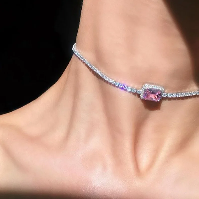 Ожерелье-цепочка роскошный чокер крошечный микро-паве с кубическим цирконием