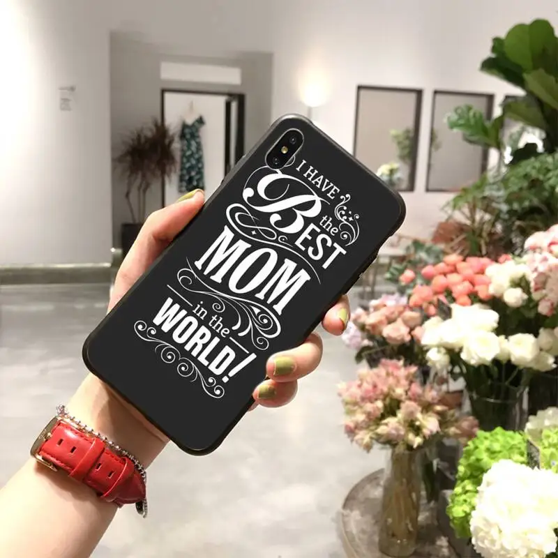 Мягкий черный Чехол CUTEWANAN для телефона с надписью Best Mom на день матери iPhone 11 pro XS MAX 8