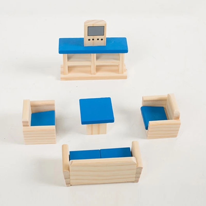 

40JC 1Set Bedroom Furniture with Bed Closet Wardrobe Pretend Play House Toy Set Interactive & Educational Role Play Game Toy