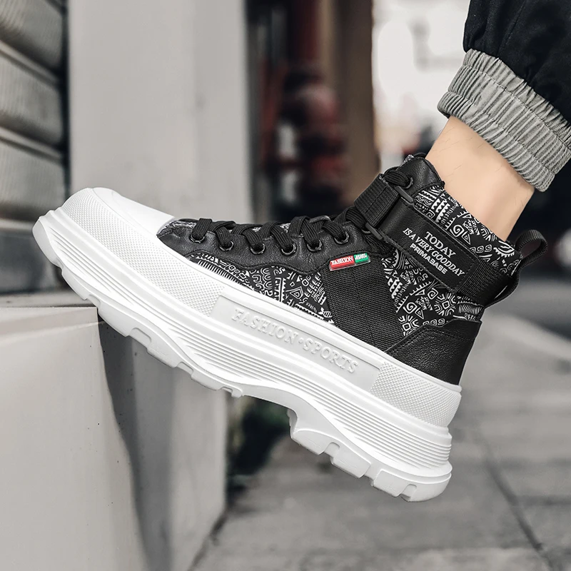 Мужские ботильоны Martin Обувь на платформе увеличивающая рост Мужская стелька