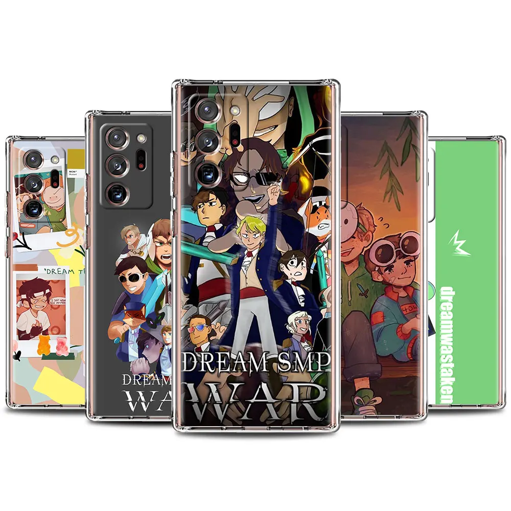 

Games Dream Smp Cute Transparent Phone Case For Samsung Galaxy Note 20 Ultra 10 Plus 5G 9 8 M31 M51 M30s M11 M31s Soft Cover