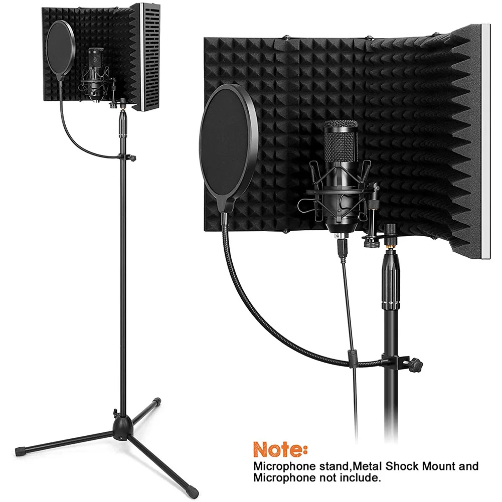 

Foldable Isolation Cover Microphone Sound Isolation Shielding Foam Panel Recording Studio Recording Microphone Accessories