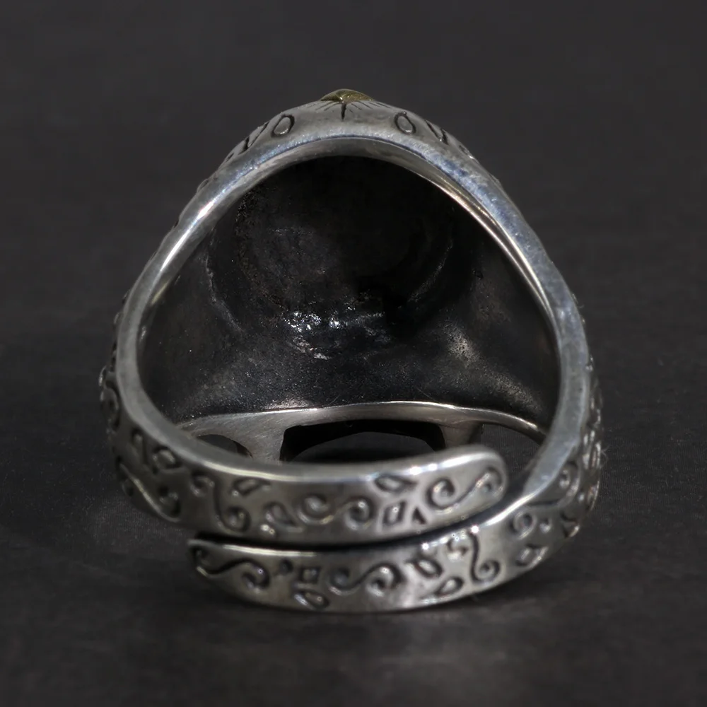 925 пробы Серебряное кольцо с черепом в стиле панк для мужчин и женщин винтажное