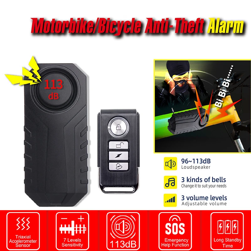Водонепроницаемая беспроводная сигнализация для велосипеда мотоцикла