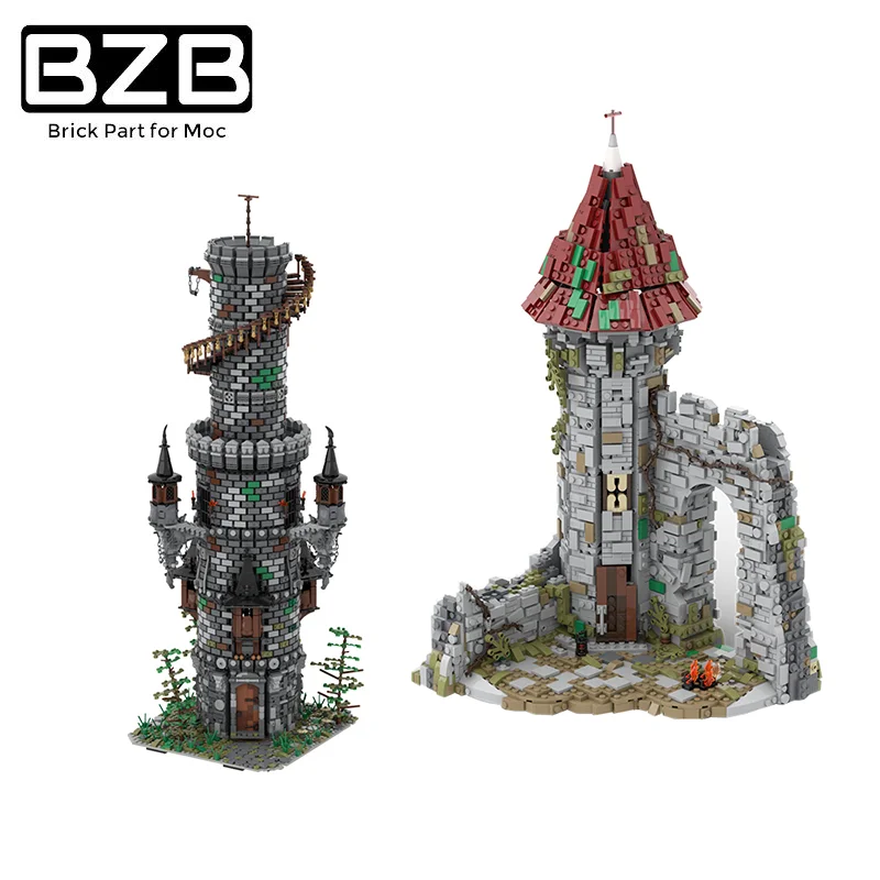 

BZB MOC 50724 Medieval Block Building Castle Creation Fortress Block Model Brick Suitable For Children DIY Birthday Gifts Toys