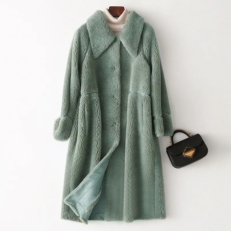 Женское теплое пальто из овечьей шерсти на осень/зиму YY468|Шубы и дубленки| |