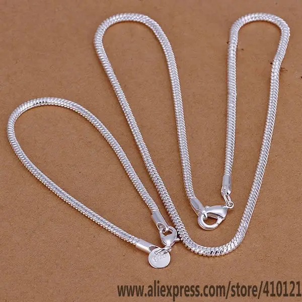 Женский ювелирный комплект из колье и серёг 3 мм | Украшения аксессуары