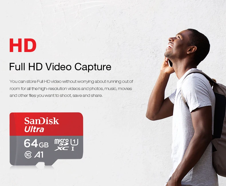 Оригинальная карта Micro SD SanDisk 16 ГБ 32 ГБ 64 ГБ 128 Гб карта памяти Макс 98 Мб/с C10 U1 A1 флэш-карта памяти Micro SD для телефона компьютера