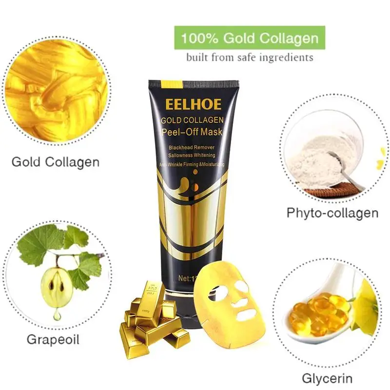 24K коллагеновая маска с золотом Анти Старение Отбеливание морщин лифтинг