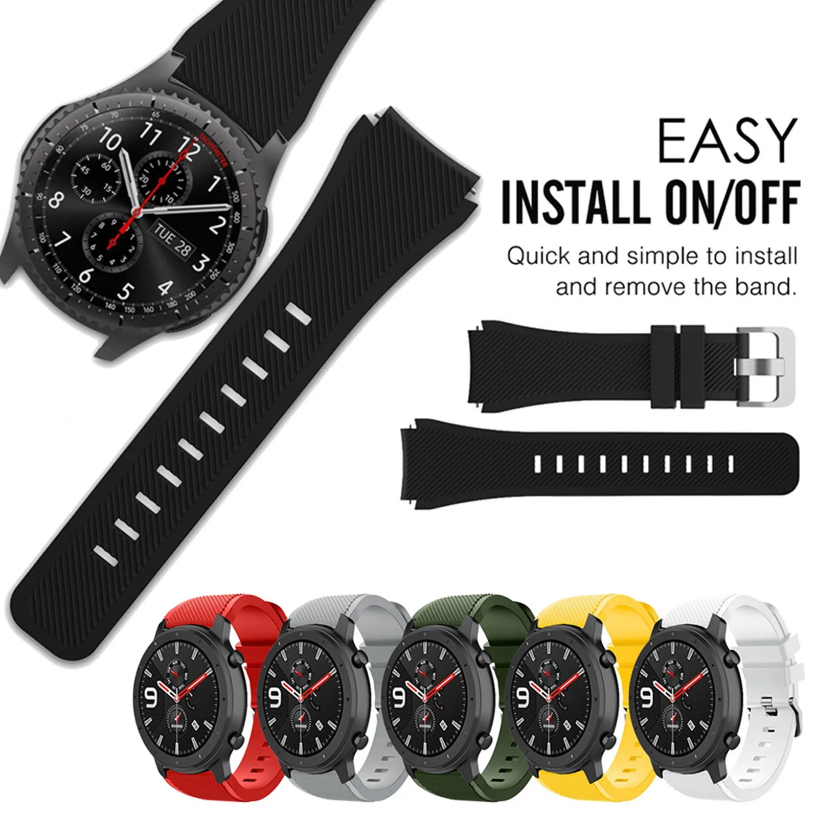 

Silica Gel Watchband For Huami Amazfit Stratos 2S Watch Strap Correa de reloj bracelet de montre pulseira pasek do zegarka