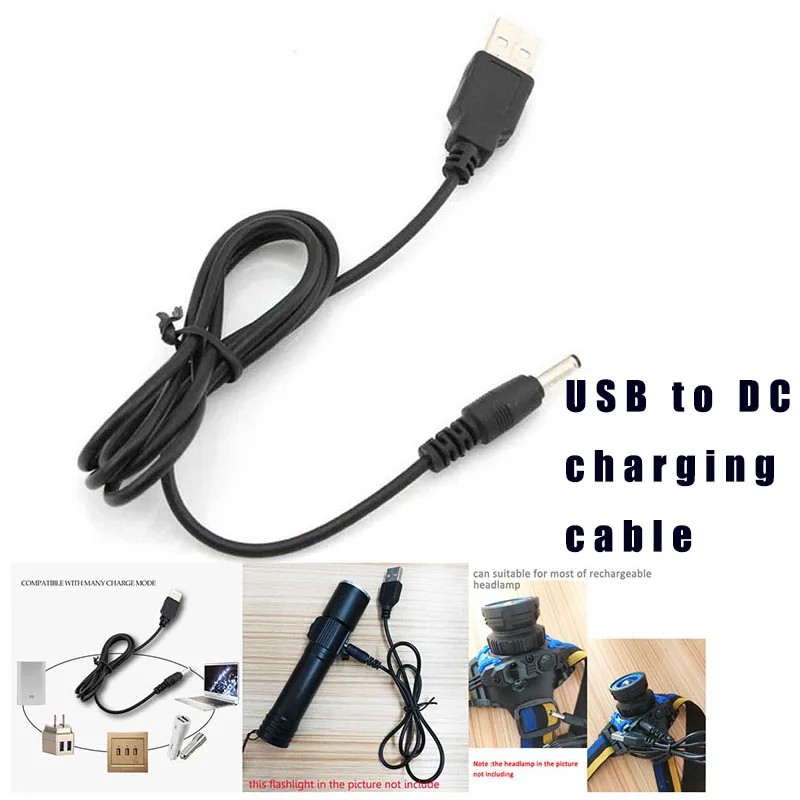 

DC 5 в 3,5 мм Power Mirco USB зарядное устройство зарядный кабель адаптер для 18650 перезаряжаемой батареи Налобный фонарик лампа U26 V