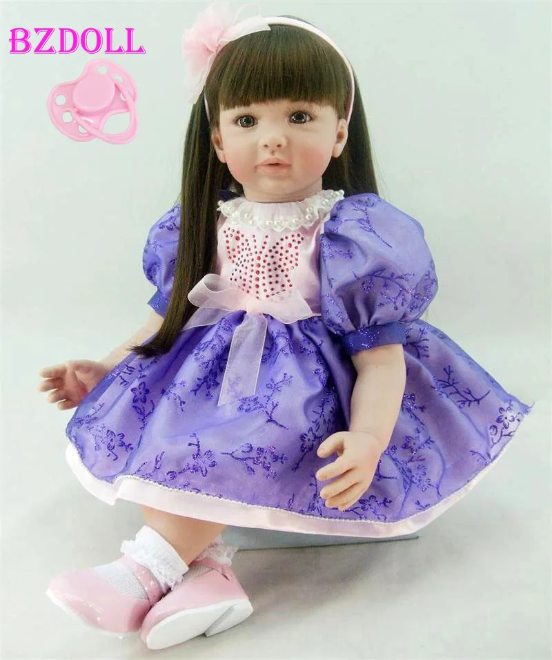 24 &quotсиликоновая кукла Reborn Babies игрушка 60 см виниловые куклы принцессы для малышей