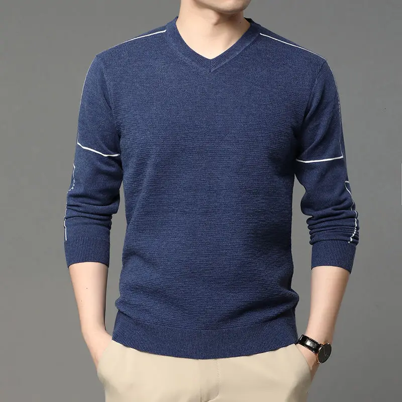 

Высокое качество, модный новый пуловер, свитер для мужчин, v-образный вырез, шерсть, трикотаж, осень и зима 2020, Мужская Горячая Распродажа