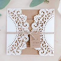 1 piece folding type paper wedding decorations laser cut geometric invitations cards paper for wedding bridal shower paper card