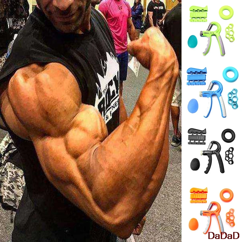 

5 шт./компл. захват для фитнеса, регулируемый захват для рук, набор для восстановления силы пальца, захват для рук, тренажер