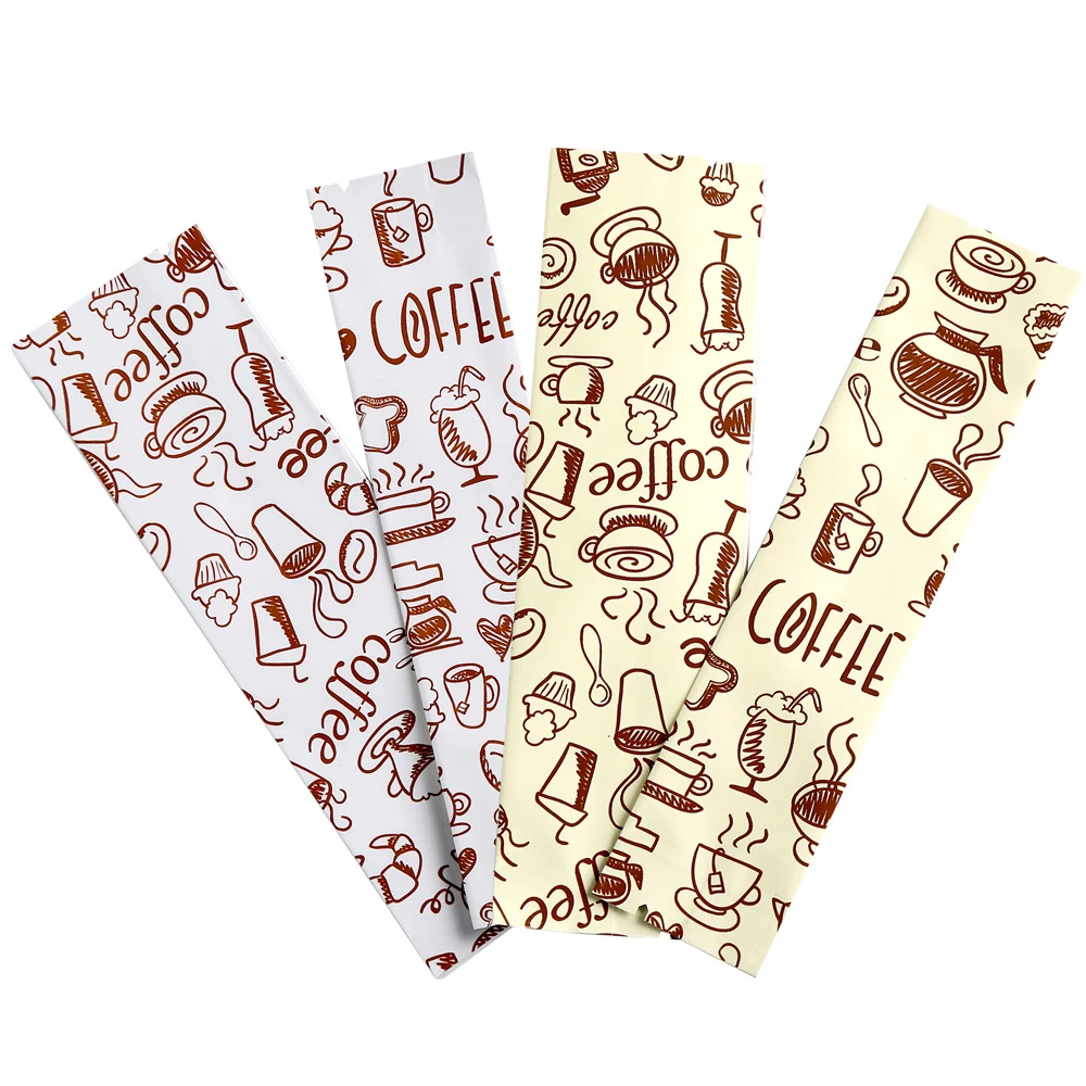

100pcs Instant Coffee Powder Packaging Bags Open Top Vacuum Heat Seal Pouches Eco-friendly Aluminum Mylar Powder Storage Bags